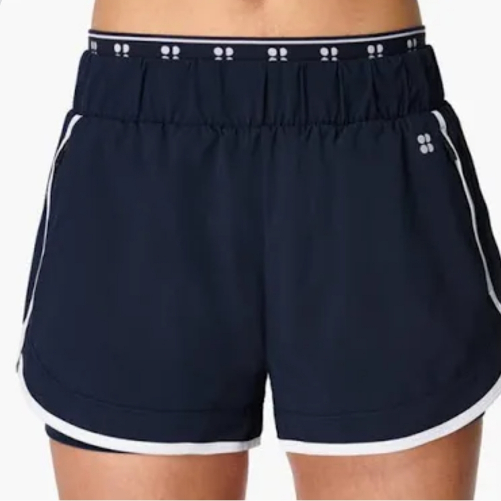 Sweaty Betty 4" Lined Navy Shorts - Picture 3 of 4